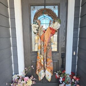 Orange Silky Scarf Dress